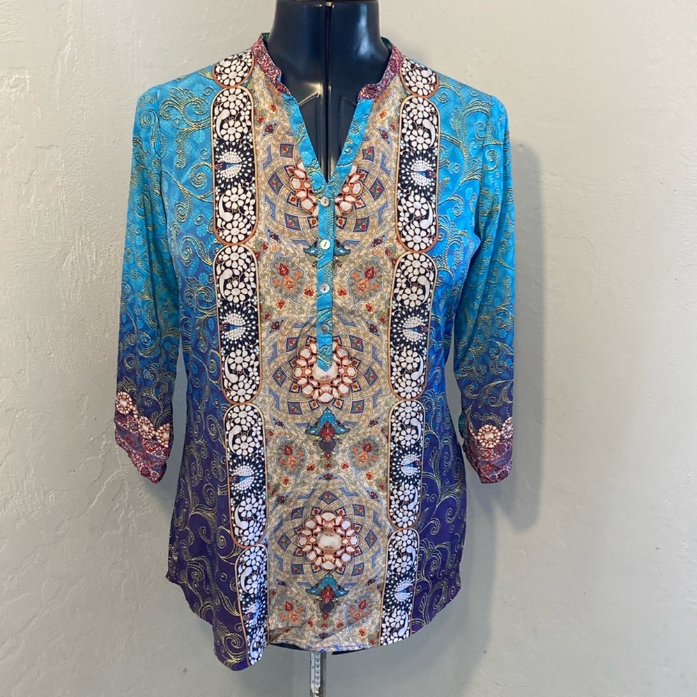 Live Young Colorful Floral Pattern Top Shirt